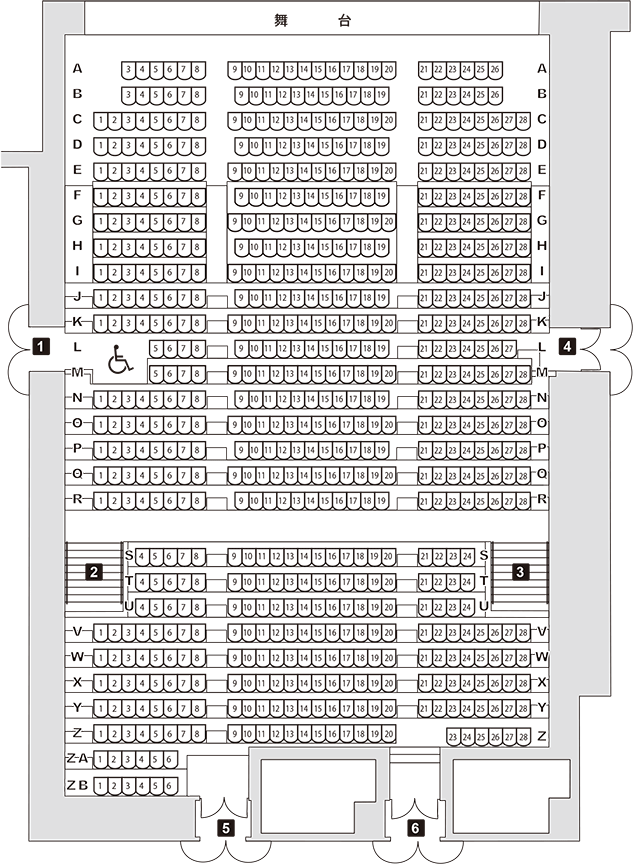 京都劇場１F座席表