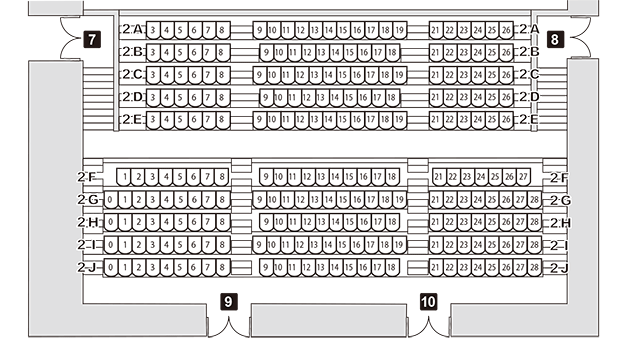 京都劇場２F座席表